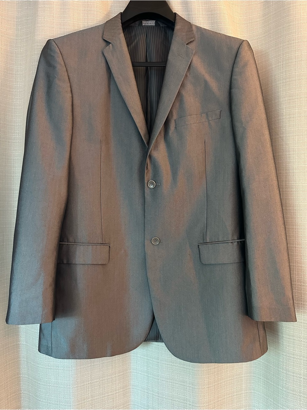 Carevelli Men’s slim Blazer jacket Italian made light gray two button 44 L